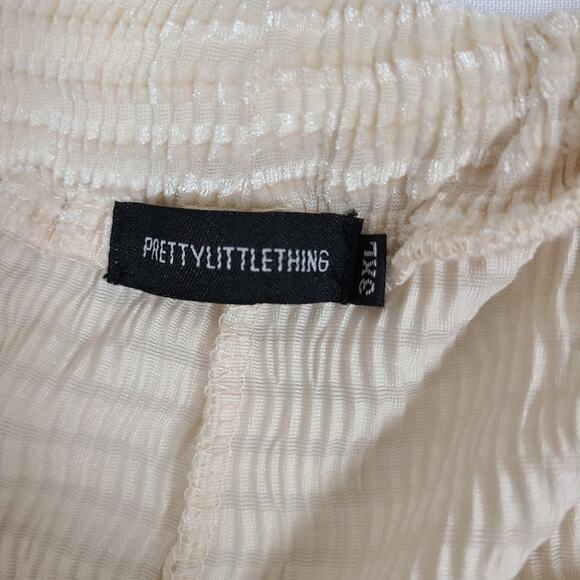 Pretty Little Things Beige Wide Leg Baggy Elastic Palazzo Float Pants Plus 3XL - Picture 4 of 13